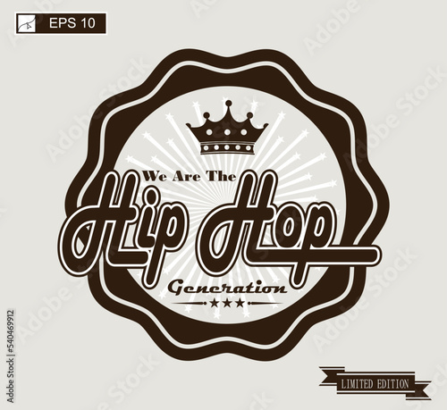 label vintage for hip hop music genre 