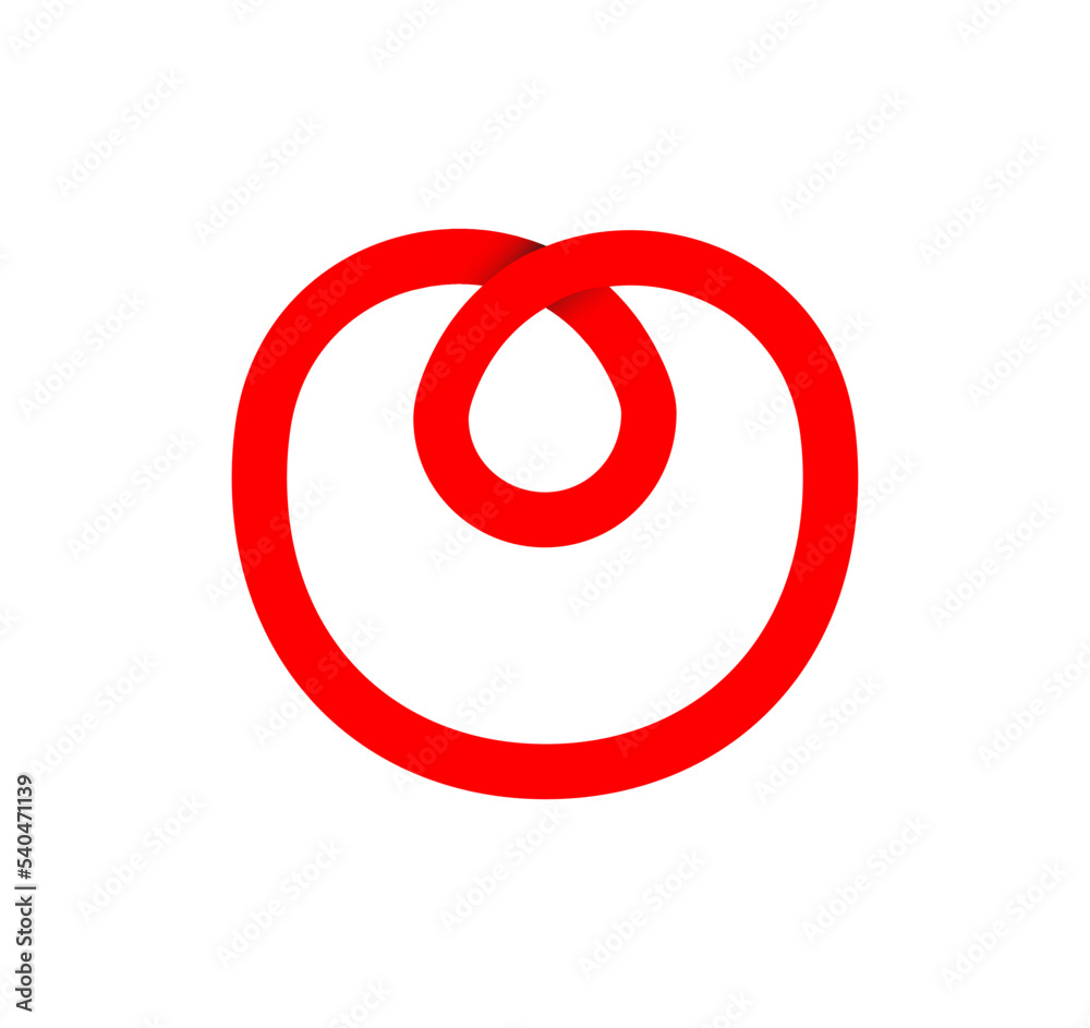Letter O infinity sign. Cyclic red letter O. Modern natural endless loop. Futuristic logo corporate design. Letter O infinity sign. Cyclic red letter O. Modern natural endless loop. Futuristic logo corporate design.