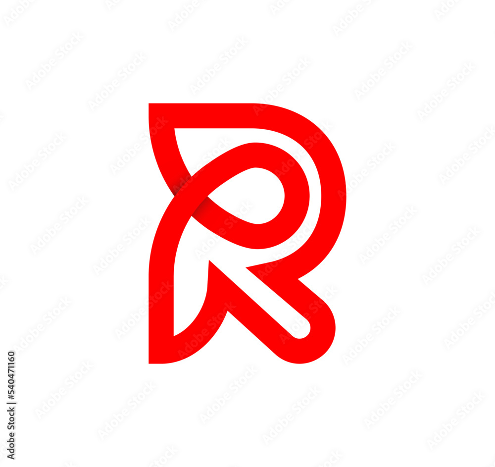 Letter R infinity sign. Cyclic red letter R. Modern natural endless loop. Futuristic logo corporate design. Letter R infinity sign. Cyclic red letter R. Modern natural endless loop. Futuristic logo corporate design.