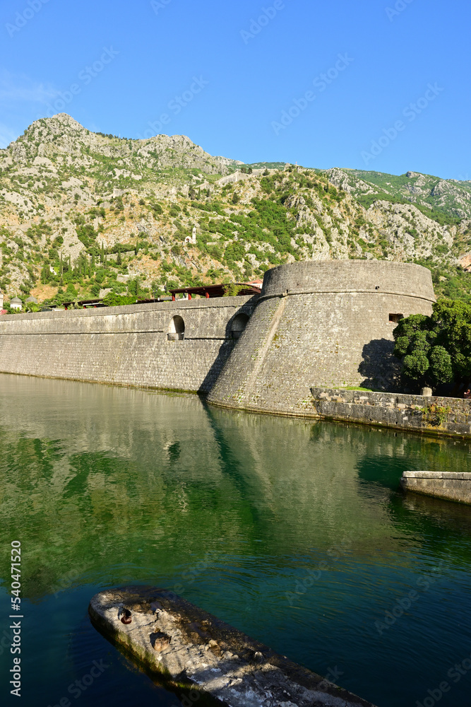 The Kampana Tower, medieval fortifications surrounding the Old Town of Kotor. Montenegro