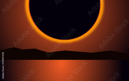 Beautiful landscape of eclips and mountains.