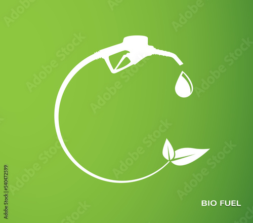 Bio fuel icon. green logo Vector illustration