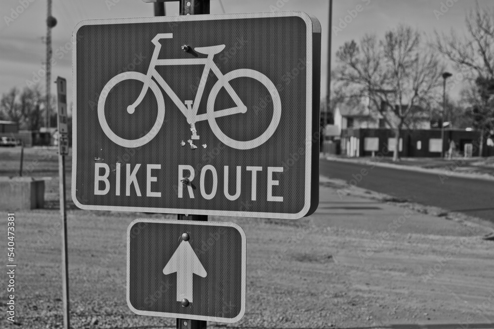 Scenic sites of Newton, Kansas. Black & white. StockFoto Adobe Stock