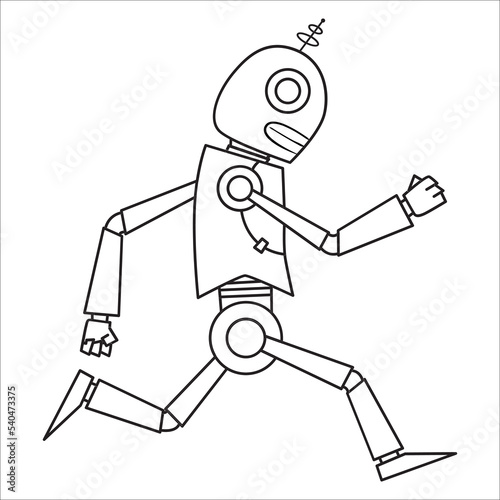 Robot. Hand drawn vector illustration.