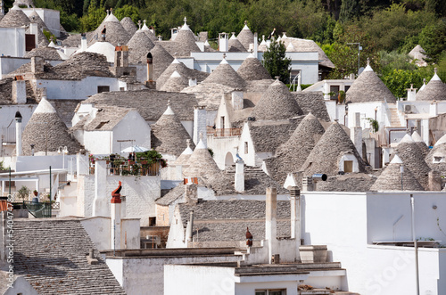 Alberobello town in Italy, famous for its hictoric trullo houses photo