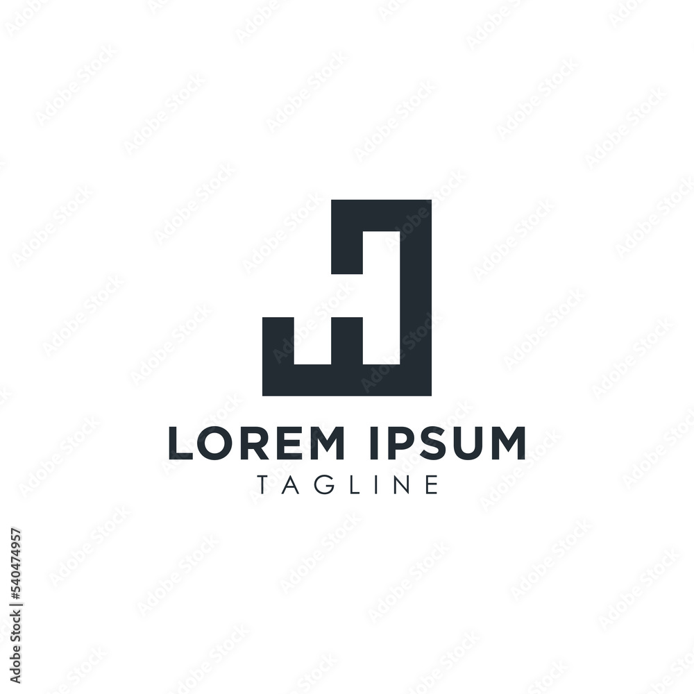 J and H letter logo design graphic initial monogram geometric
