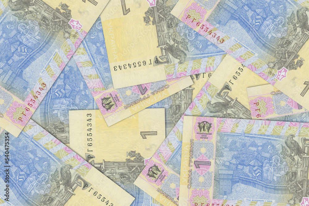 Ukrainian banknotes. Close up money from Ukraine. Ukrainian hryvnia.3D render Ukrainian banknotes. Close up money from Ukraine. Ukrainian hryvnia.3D render