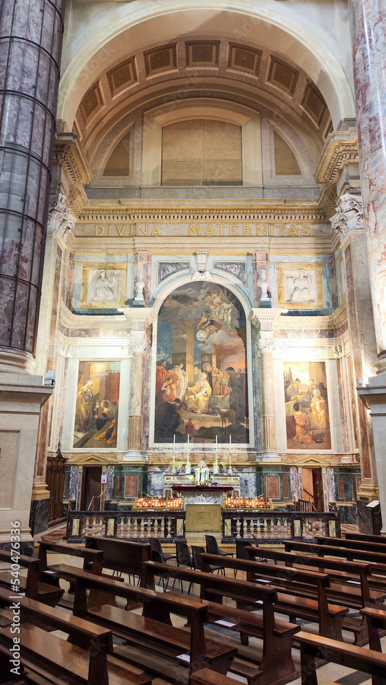 Fototapeta premium Interiors of the basilica Oropa on Italy