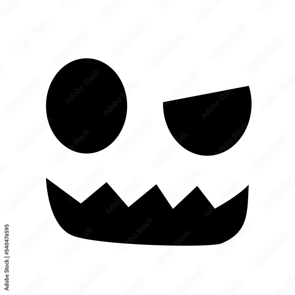 Emotion angry jack face for halloween. Evil face Emotion angry jack face for halloween. Evil face