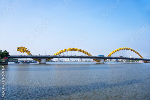 Da Nang city, Vietnam ,10 SEP 2020 :Dragon Bridge,famous bridge in Da Nang city,Dragon Bridge is the highly recommend landmark of Da Nang City, Vietnam.