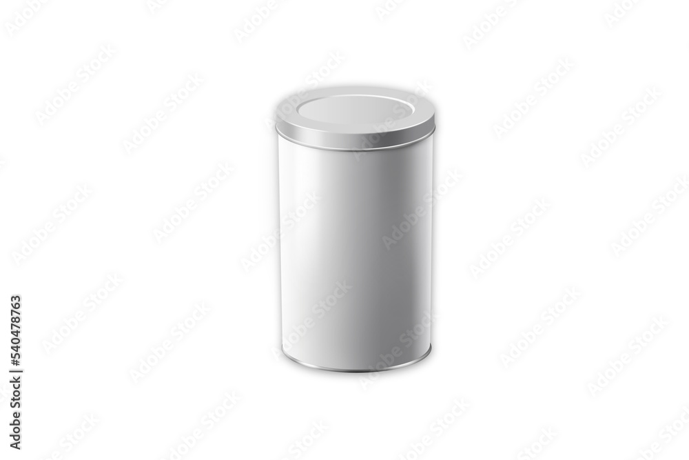 Tin can mockup isolated on white background. 3d rendering. Tin can mockup isolated on white background. 3d rendering.