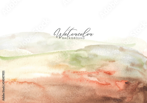 Watercolor brushing mixed colors gradation