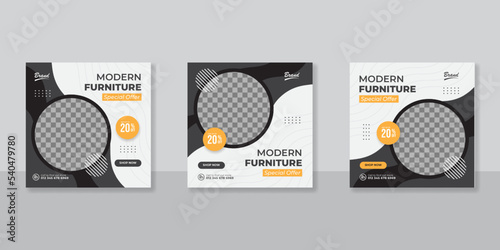Modern Furniture social media post templates design