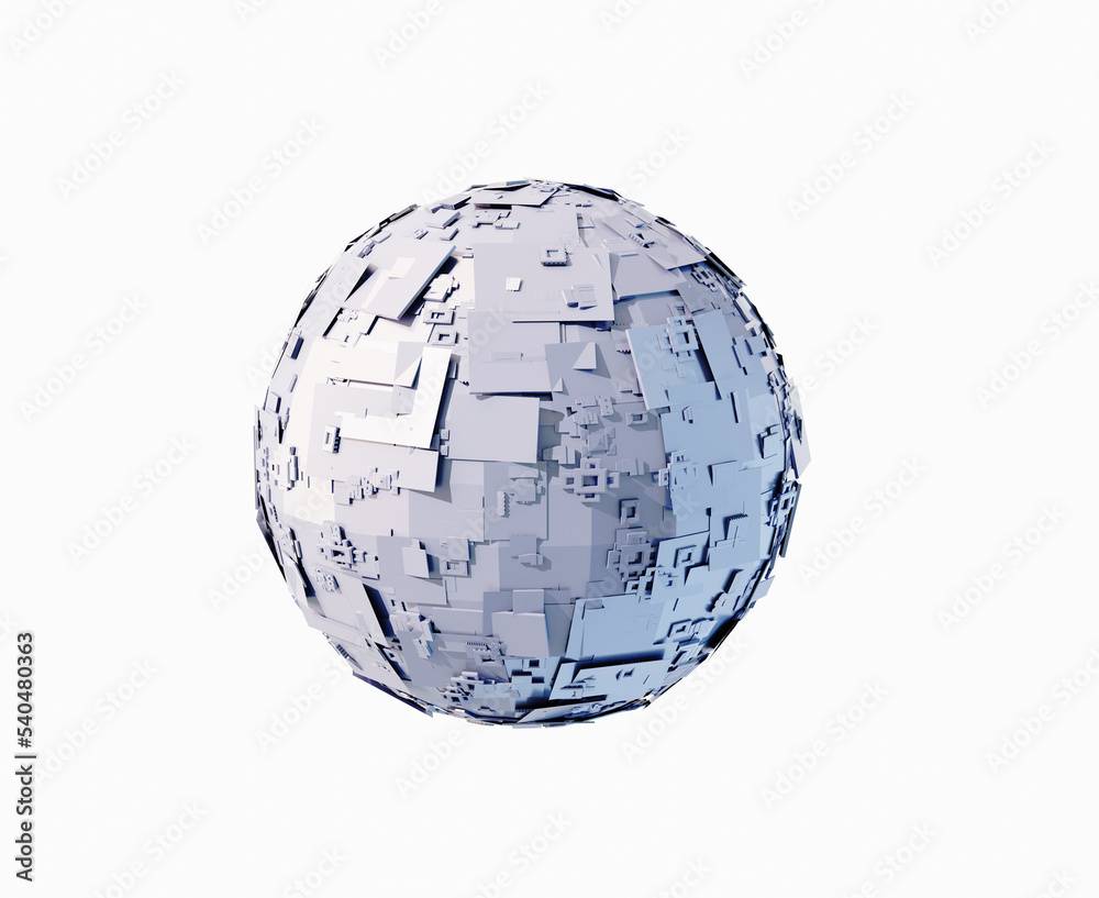 Tech ball, abstract meta ball, ball made of computer chips, technology background. Futuristic sci-fi ball, made of lots computer chips. Abstract technology background. 3D Tech ball, abstract meta ball, ball made of computer chips, technology background. Futuristic sci-fi ball, made of lots computer chips. Abstract technology background. 3D