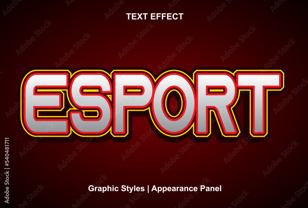e sport text effect with graphic style and editable.