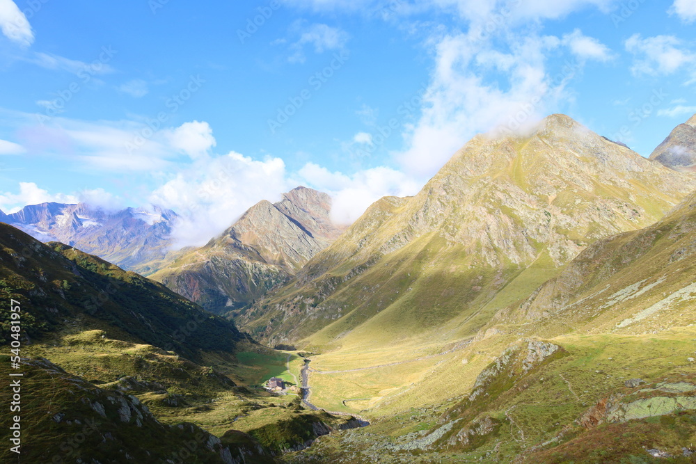 Otztal Alps mountain landscape located in Tyrol on the border between Austria and Italy, Solden