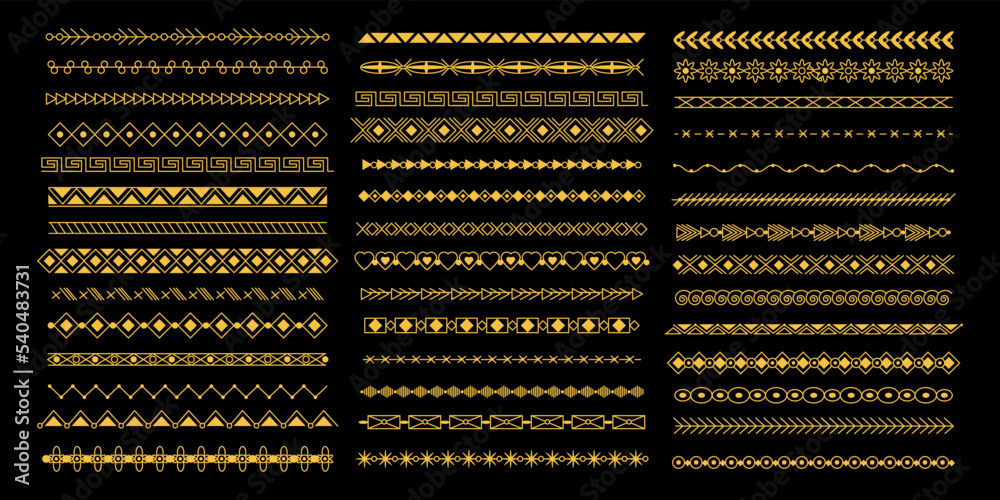 Vettoriale Stock Line decorative borders. Minimalistic tattoo design Decent Chart Border Design