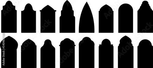 Canvastavla Black islamic windows shapes