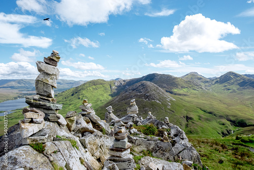 Stone Towers in Connemara National Park, county Galway, Ireland.