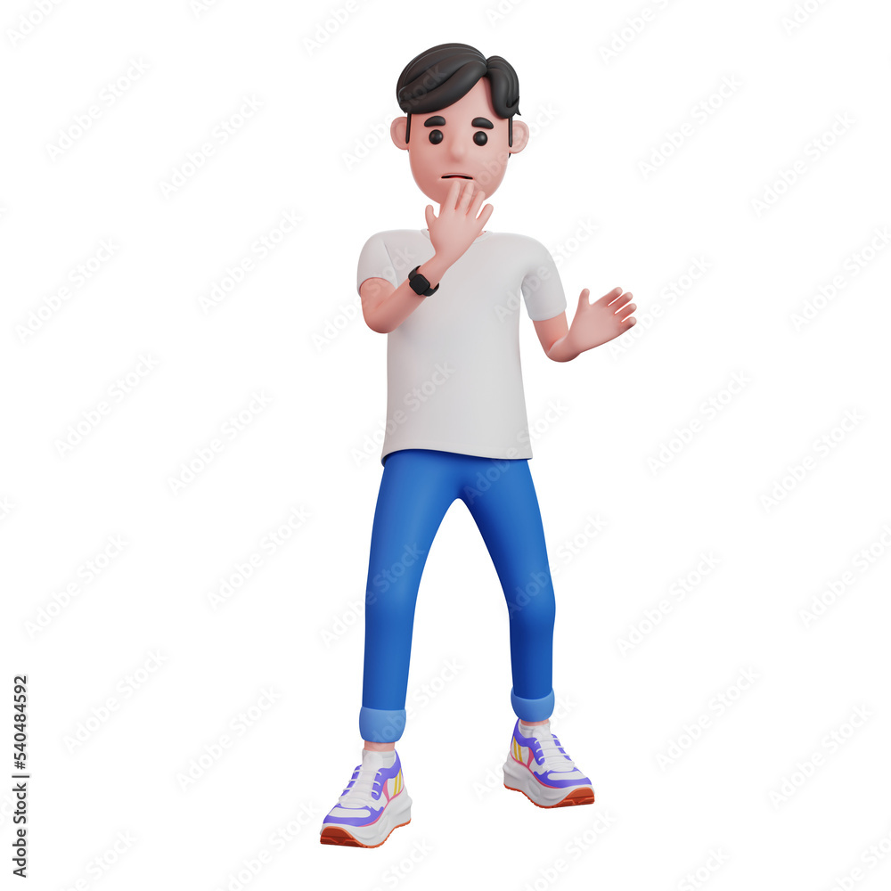 3d male character surprised. 3d illustration. 3d male character surprised. 3d illustration.