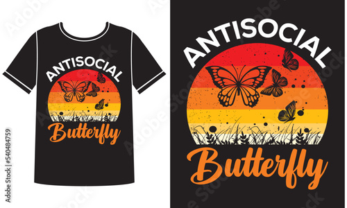 Antisocial fly t-shirt design concept