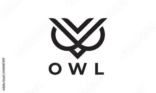 minimal owl logo design. linear style vector illustration