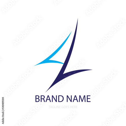 Sail boat logo template vector