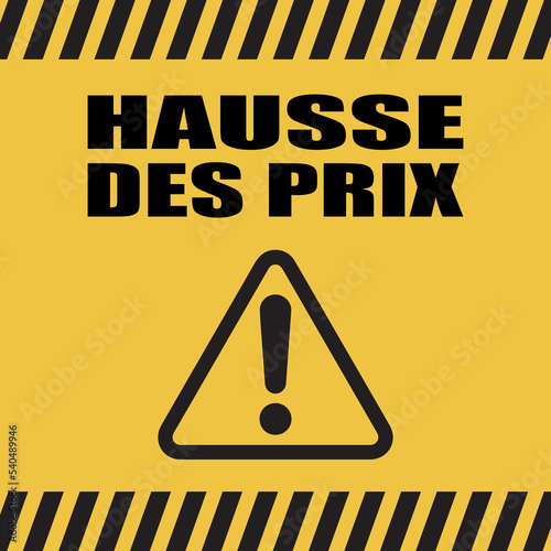Logo hausse des prix.