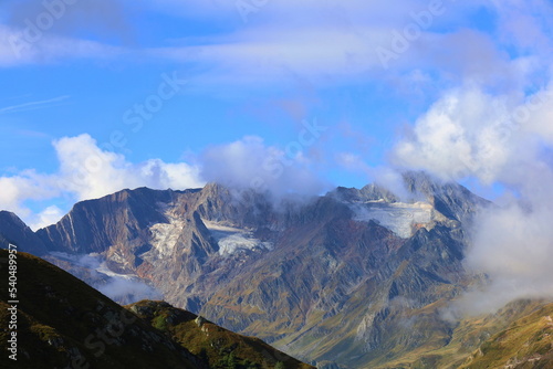 Otztal Alps mountain landscape located in Tyrol on the border between Austria and Italy, Solden photo