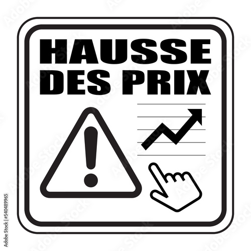 Logo hausse des prix.