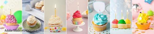 Collage with sweet birthday...