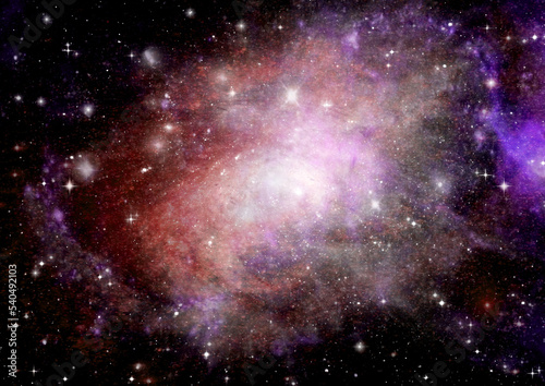 galaxy in a free space. 3D rendering