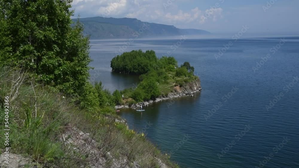 People ride saps on Lake Baikal People ride saps on Lake Baikal