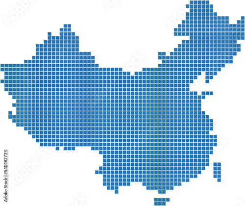 Blue circle shape China map 