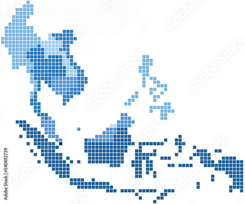Square shape South east Asia map.