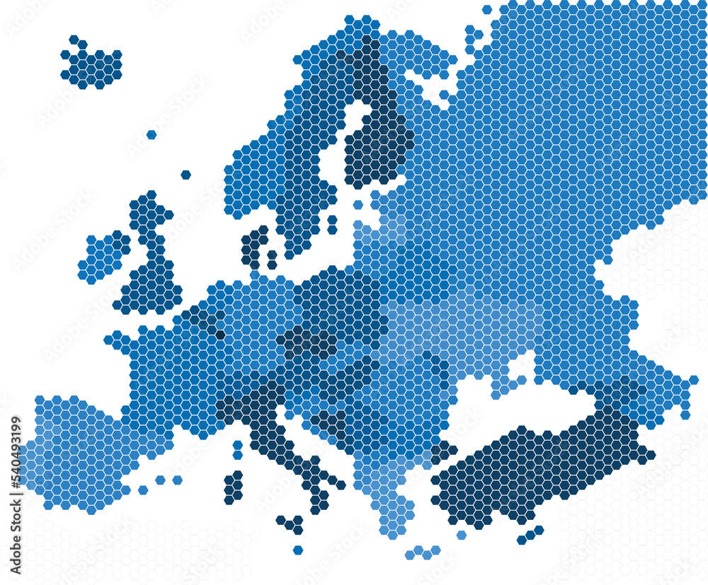 Naklejka premium Geometry hexagon form of Europe map