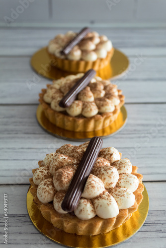 three delicious tramisu tarts