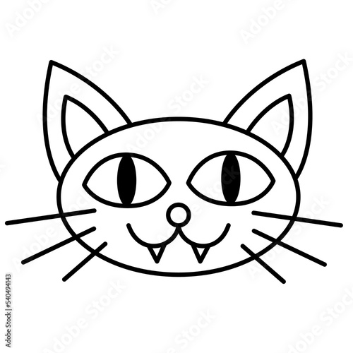 cat head icon with fangs