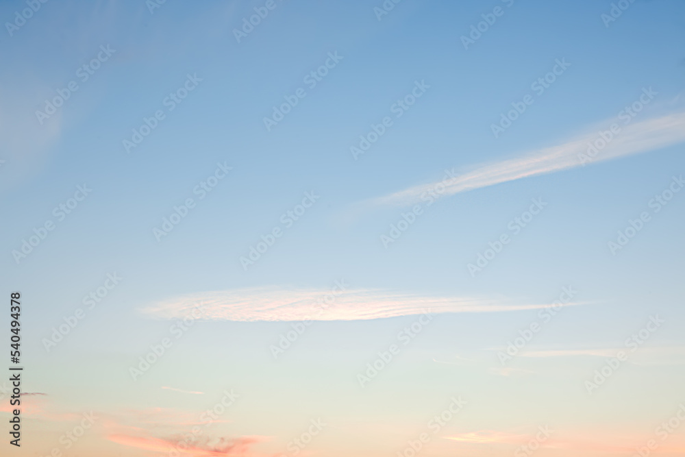 Beautiful blue sky with fluffy clouds as background