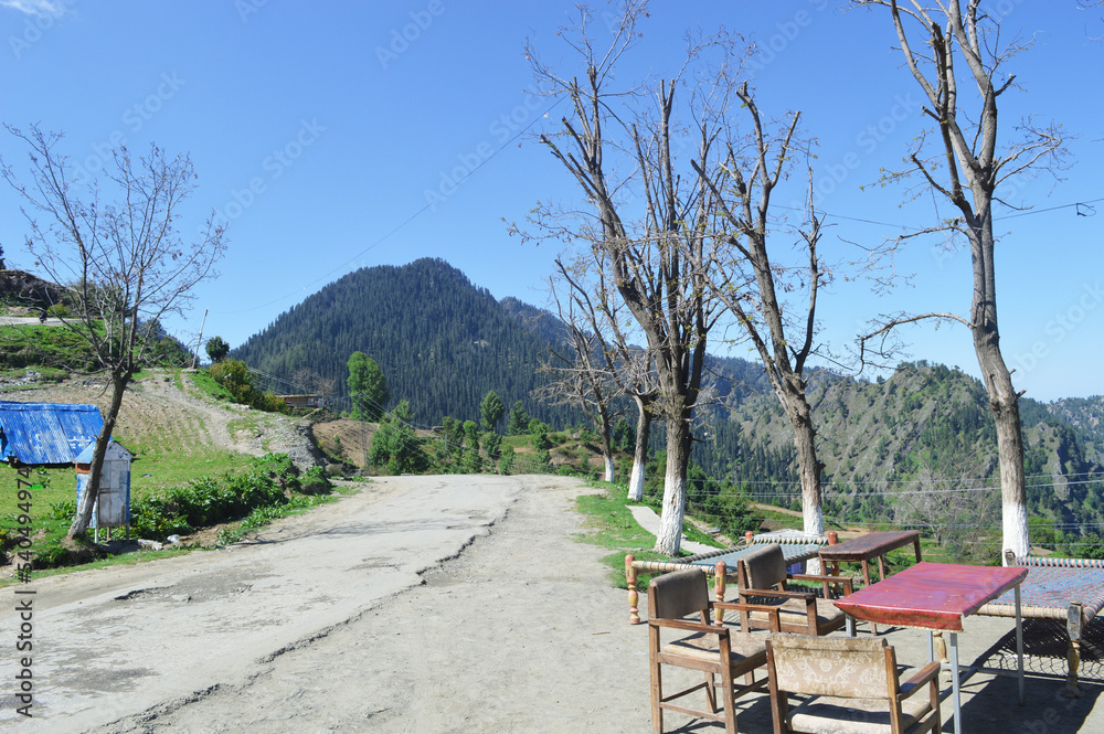 Traditional rural architecture and family livestock farms in the Swat valley.