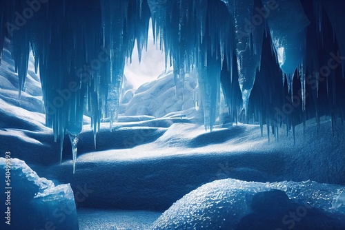 洞窟 洞穴 氷柱 雪山 山 自然 氷 雪 © GINGER_Tsukahara