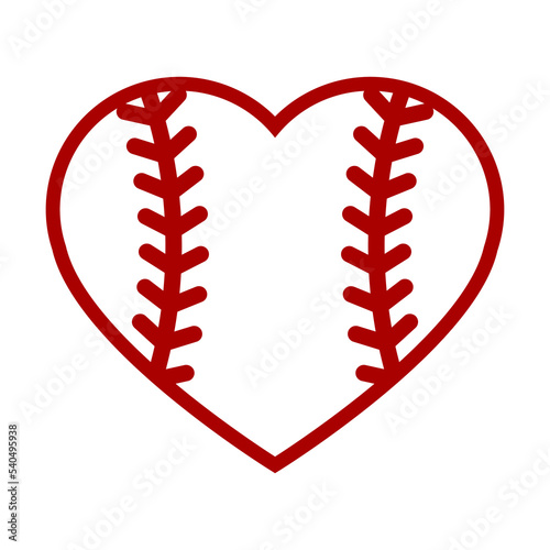 Baseball heart vector illustration. Love sport play. Ball isolated object on white background