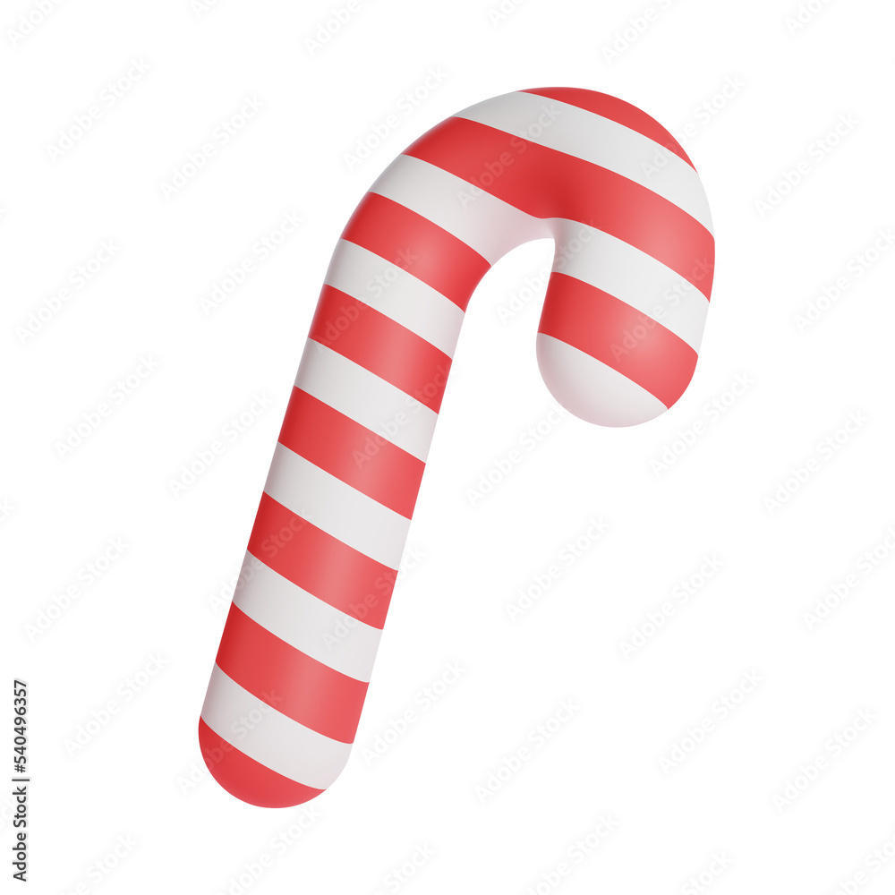 Fototapeta premium Christmas candy cane 3d illustration