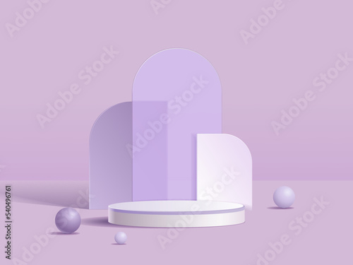 "Background vector 3d purple rendering with podium and minimal violet scene, minimal abstract background 3d rendering abstract
 geometric shape purple pastel color. Stage for awards in modern. 3d rend