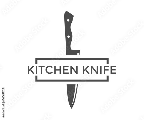 Kitchen knife silhouette logo design. Chef's kitchen knife isolated on white background vector design and illustration.

