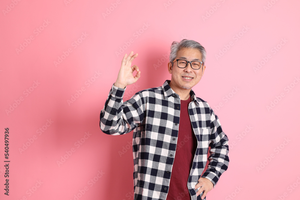 Asian Man on Pink Asian Man on Pink