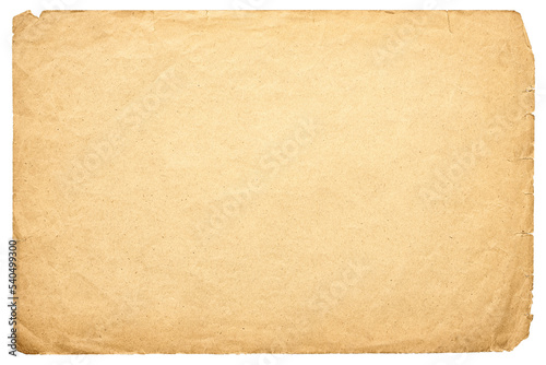shabby paper texture isolated on white background. ancient papyrus page worn out over time © dmitr1ch