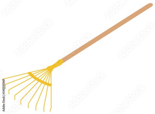 Rastrillo de jardinería, estilo flat