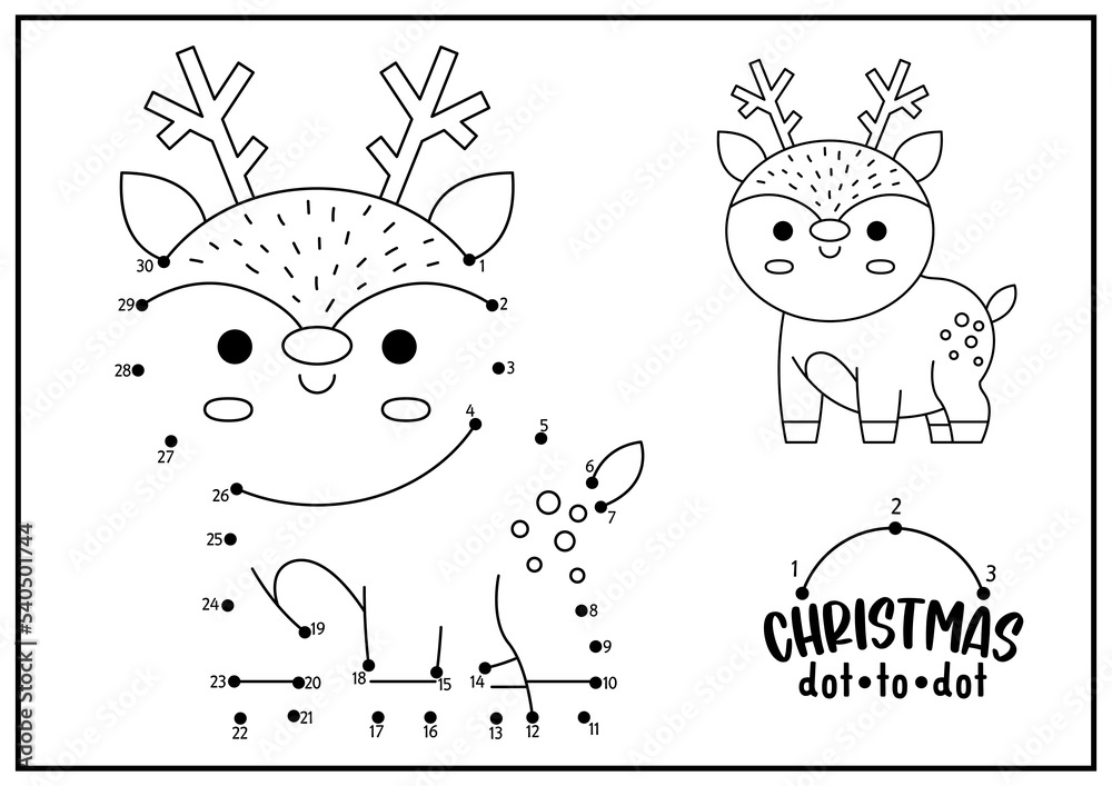 vector-christmas-dot-to-dot-and-color-activity-with-cute-kawaii-deer