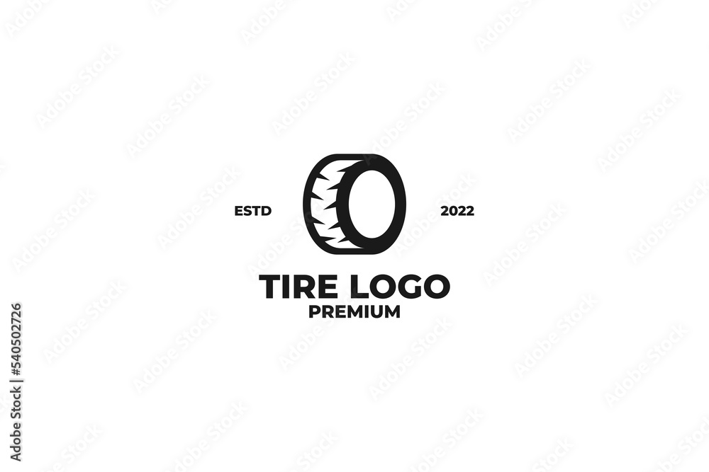 Obraz premium Flat tire logo design vector illustration